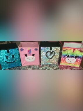 Kids Pink Unicorn Storage Bin - Soft Fabric Organizer